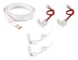 Kit 2mts Fita Elétrica 2vias 10a + 2conectores Conec +2curva