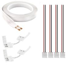 Kit 2mts Fita Elétrica 2vias 10a + 4conectores Conec +2curva