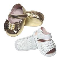 kit 2pares Sapatilha e Sandalinha Bebê Menina Infantil Recém Nascida Festa Batizado. - Bella Artes kit 2pares Sapatilha e Sandalinha Bebê Menina Infantil Recém Nascida Festa Batizado. - Bella Artes
