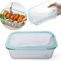 Kit 2Pças - Pote Vidro Quadrado Hermético Reforçado 840 ML Kit 2Pças - Pote Vidro Quadrado Hermético Reforçado 840 ML