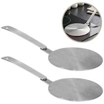 Kit 2pçs Adaptador Para Fogão Indução Mimo Style Inox 14cm Universal Usa Qualquer Panela