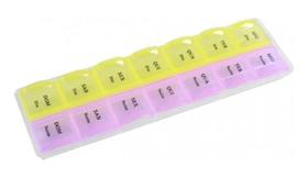 Kit 2pçs Caixa Porta Comprimido Organizador Semanal Remedios