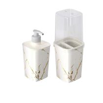 Kit 2pçs porta escova + porta sabonete classic dec b Kit 2pçs porta escova + porta sabonete classic dec b