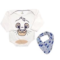 Kit 2Pçs Presente Maternidade Roupa de Bebê Body E Bandana