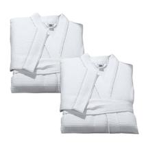 Kit 2Pçs Roupão Banho Adulto Unissex Superluxo Algodão Piquet Macio Verão Inverno Teka Profiline