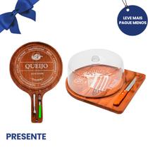 KIT 2pçs Tabua Premium de Madeira Frios e Boleira Rústicos e Faquinha, Cozinha, Queijos, Frios e Petiscos