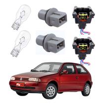Kit 2soquete+ 2conector+ 2lâmpada T10 Lanterna Gol 80 - 95