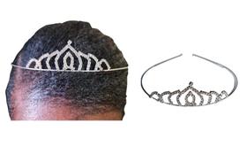 Kit 2Tiara Coroa De Cabelo Strass Princesa Daminha Kit 2Tiara Coroa De Cabelo Strass Princesa Daminha