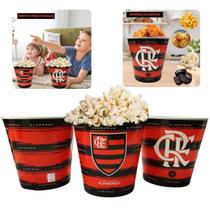 Kit 2U Balde Pipoca Grande 2,5L Time Escudo Flamengo Oficial