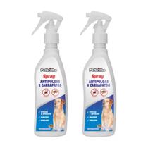 Kit 2un Anti Pulgas E Carrapatos Spray 150ml Cães