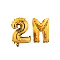 Kit 2un Balão Metalizado Dourado 700k Instagram Facebook 2M