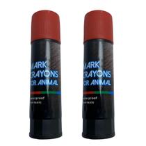 Kit 2un Bastão Tinta Vermelha P Marcação D Animais Importado