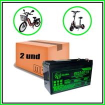 Kit 2un Bateria Selada 10ah 12v Bike Elétrica Ciclo Profundo