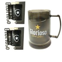 Kit 2Un Caneca Copo Gel 300Ml Preto Isolante Térmico Chopp