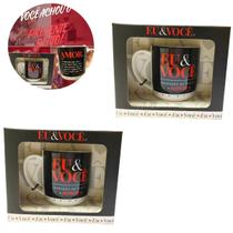 Kit 2Un Caneca Preta Porcelana 300Ml Café Eu E Você Dizeres Kit 2Un Caneca Preta Porcelana 300Ml Café Eu E Você Dizeres