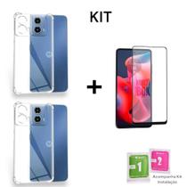 Kit 2UN Capa Anti Impacto Transparente + 1UN Película De Cerâmica Fosca Para Moto G04 Kit 2UN Capa Anti Impacto Transparente + 1UN Película De Cerâmica Fosca Para Moto G04