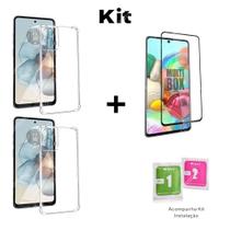 Kit 2UN Capa Transparente Anti Impactos + 1UN Película 3D de Vidro Temperado Para Moto G35 G55 G85