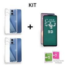 Kit 2UN Capinha Capa Anti Impacto + 1UN Película De Cerâmica Flexível Para Moto G04