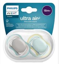 Kit 2un Chupeta Ultra Air 18m+ Menino Philips Avent Azul