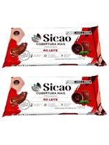 Kit 2Un Cobertura Chocolate Fracionada Barra Sicao1,01Kg