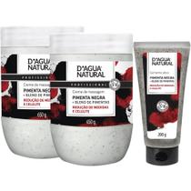 Kit 2un creme pimenta negra 1un gel termoativo dagua natural Kit 2un creme pimenta negra 1un gel termoativo dagua natural
