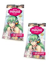 Kit 2un Crie Seu Manga c/ Adesivos Espiral figurinhas montar Kit 2un Crie Seu Manga c/ Adesivos Espiral figurinhas montar