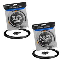 Kit 2UN Empate Cabo Aço Pesca Marine Sports Black Flexível 10m 75 Lbs 70 Luvas