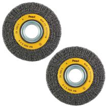 KIT 2un Escova Circular de Aço Ondulado 150mm x 19mm x 32mm - Pequi