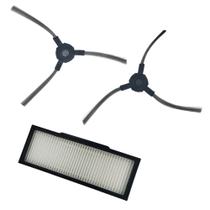 Kit 2un Escova Lateral com Filtro Compatível com Robô Aspirador Karcher RCV1 9.303-700.0 9.372-104.0