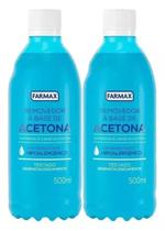 Kit 2un farmax removedor com acetona 500ml