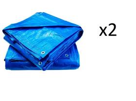 Kit 2un Lona Plástica Carreteiro Reforçada Tamanho 2x2 Azul