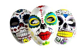 Kit 2un Máscara Caveira Mexicana Adulto Festa Carnaval