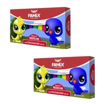 Kit 2un Massa de Modelar 180g Com 12 Cores - Famix Kit 2un Massa de Modelar 180g Com 12 Cores - Famix