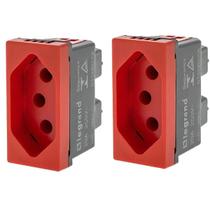 Kit 2un Módulo Tomada 2p+t 20a Vermelha Legrand Pial Plus+ Vermelho