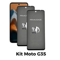 Kit 2UN Película 3D Privacidade de Vidro para Motorola Moto G35