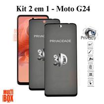 Kit 2UN Película Anti Espião 3D de Vidro Privacidade para Motorola Moto G24 Kit 2UN Película Anti Espião 3D de Vidro Privacidade para Motorola Moto G24