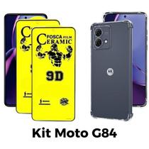 Kit 2UN Película de Cerâmica Fosca + 1UN Capa Transparente para Motorola Moto G84