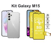 Kit 2UN Película de Cerâmica Fosca + Capa Capinha Transparente para Samsung Galaxy M15