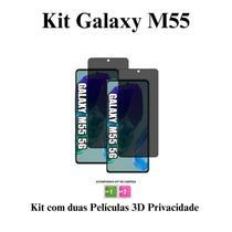 Kit 2UN Película Privativa Anti Espião 3D de Vidro Privacidade para Samsung Galaxy M55