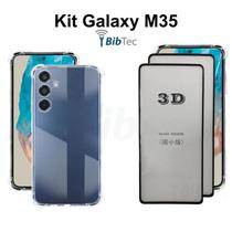 Kit 2UN Película Tela frontal 3D Vidro + Capa Capinha Transparente para Samsung Galaxy M35 - LXL