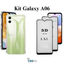 Kit 2UN Películas de Vidro 3D + 1UN Capa Transparente para Samsung Galaxy A06