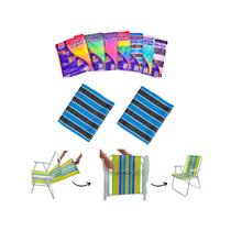 Kit 2un Refil Tecido Cadeira de Praia Dobrável Alumínio More - Casa de Luxo