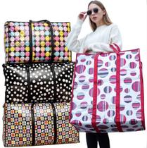 Kit 2un Sacola Sacolão Ziper Mudança Bolsa Viagem Gg 80cm