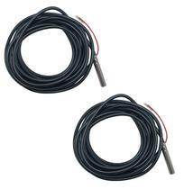 Kit 2Un Sensor temperatura preto ponta aço inox SB19 2,5MT