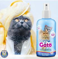 kit 2un Spary Banho de Gato a Seco Pelos Limpos Óleo Argan Catmypet