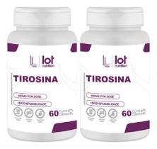 Kit 2un Tirosina 400mg 60 Cápsulas Foco Cognitivo Performan Sem Sabor