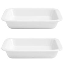 Kit 2un Travessas Refratárias Cerâmicas Retangulares Assadeira Multiuso para Servir Forno 1850ml