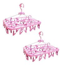 Kit 2Un Varal Multiuso 36 Prendedores Ideal Roupa Intima