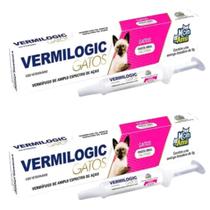 Kit 2un Vermifugo P/ Gatos Vermilogic Pasta Oral 5g Mon Ami