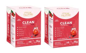 Kit 2uni Chá Instantâneo Clean Tea Sabor Frutas Vermelhas 75g 15x5 - MixNutri